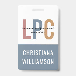 Tarjeta De Identificación Consejero Profesional Licenciado Personalizado