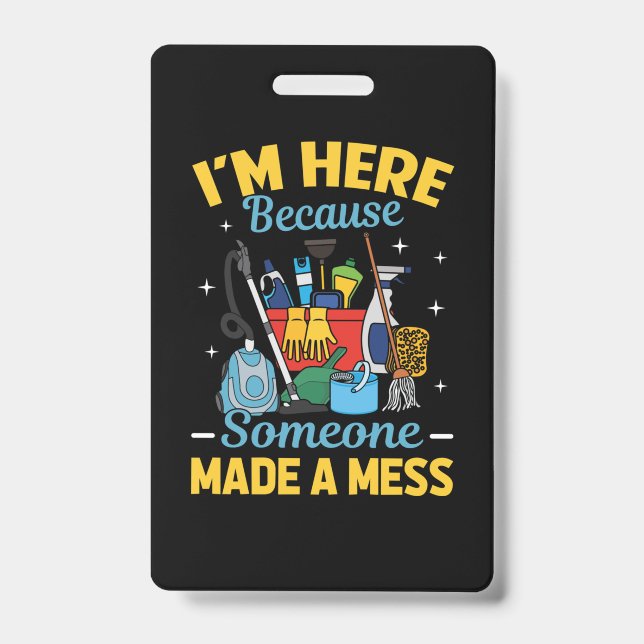 Tarjeta De Identificación Conserje Divertido (Parte frontal)