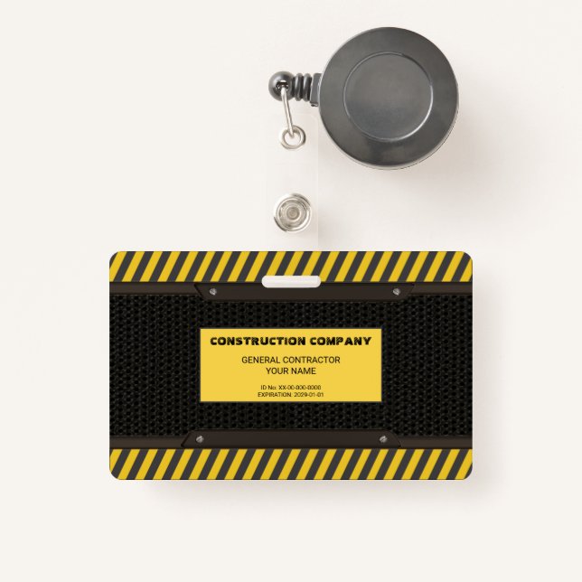 Tarjeta De Identificación Construcción (Anverso retráctil)