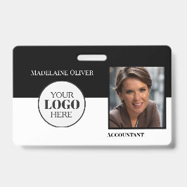 Tarjeta De Identificación Contador ID de empleado logotipo negro y blanco Fo