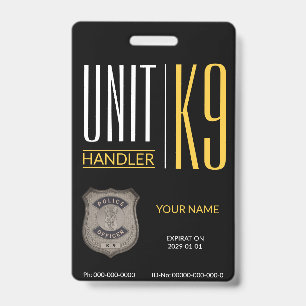 Tarjeta De Identificación Controlador K9