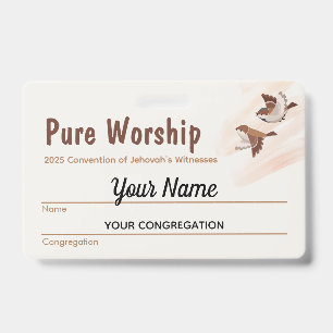 Tarjeta De Identificación Convención 2025 Culto Puro   Nombre JW
