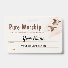 Tarjeta De Identificación Convención 2025 Culto Puro | Nombre JW