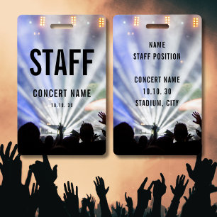 Tarjeta De Identificación Convención de Evento de Concierto Nombre Personali