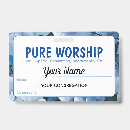 Tarjeta De Identificación Convención Especial Pure Worship 2025 | Nombre JW