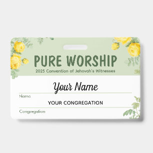 Tarjeta De Identificación Convención Pure Worship 2025   Nombre JW