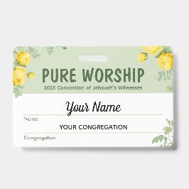 Tarjeta De Identificación Convención Pure Worship 2025 | Nombre JW