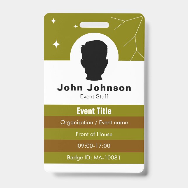 Tarjeta De Identificación Coordinador de Eventos (Parte frontal)