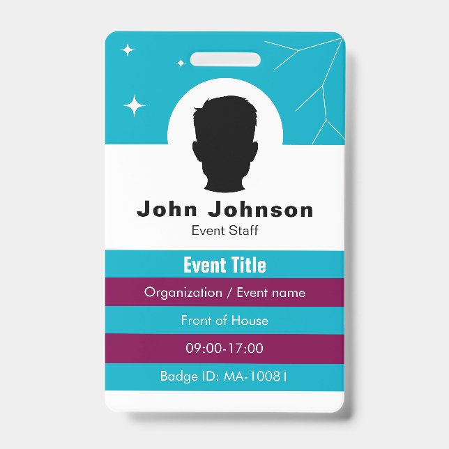 Tarjeta De Identificación Coordinador de Eventos (Parte frontal)
