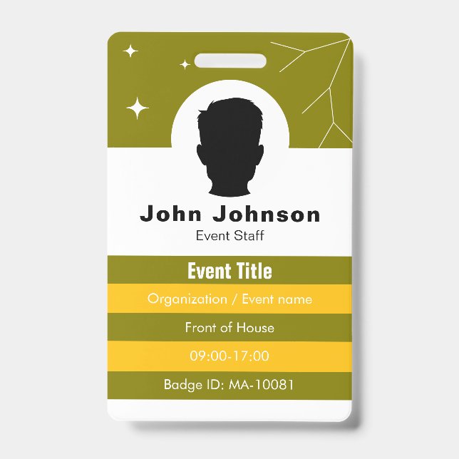 Tarjeta De Identificación Coordinador de Eventos (Parte frontal)