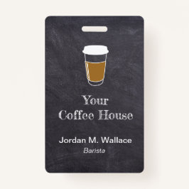 Tarjeta De Identificación Copa en Chalkboard Empleado de negocios