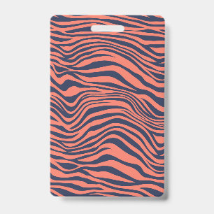 Tarjeta De Identificación Coral Glamorous Tiger Stripes Animal Print