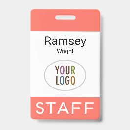 Tarjeta De Identificación Coral Staff Nombre del empleado Badge Clip Reel La