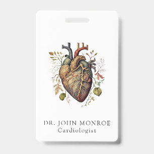 Tarjeta De Identificación Corazón Anatómico Médico Cardiología