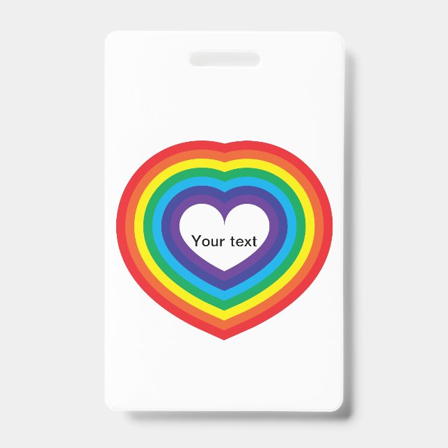 Tarjeta De Identificación Corazón del arco iris (Parte frontal)
