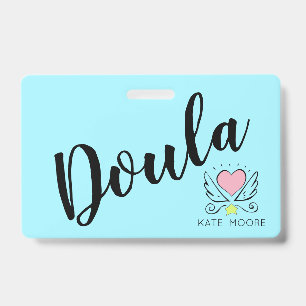 Tarjeta De Identificación Corazón del entrenador de natalidad Doula Baby Whi