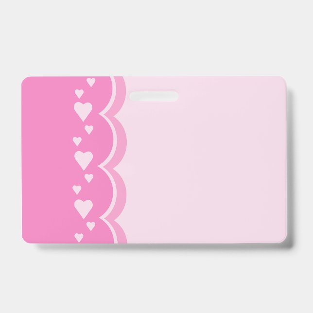 Tarjeta De Identificación Corazones rosados (Parte frontal)
