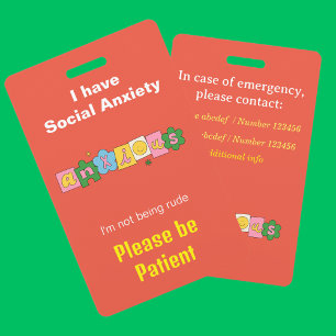 Tarjeta De Identificación Cordon de identificación de discapacidad invisible
