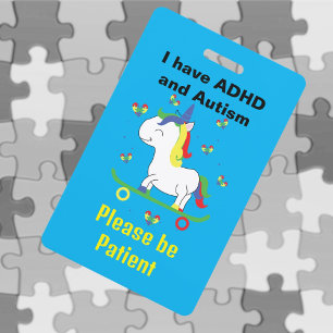 Tarjeta De Identificación Cordón de identificación neurodivergente de autism