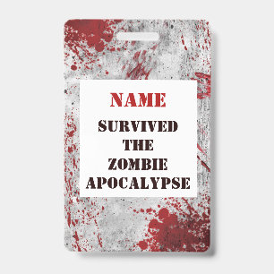 Tarjeta De Identificación Cordon de sangre del apocalipsis zombi personaliza