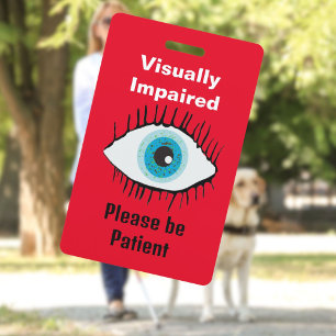 Tarjeta De Identificación Cordón para discapacitados visuales ID de baja vis