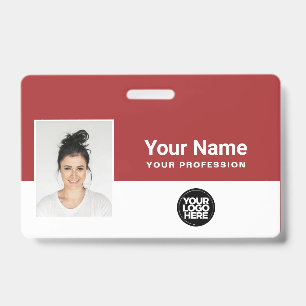 Tarjeta De Identificación Cordón para foto con nombre de logotipo de emplead