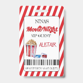 Tarjeta De Identificación Cordón para invitado VIP de Noche de Cine, Cordón 
