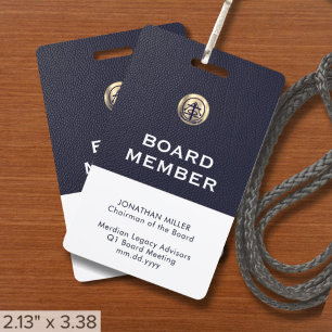 Tarjeta De Identificación Cordón para Miembros de la Junta Directiva