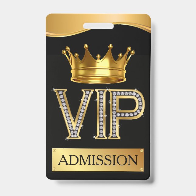 Tarjeta De Identificación Cordon VIP PLACA (Parte frontal)