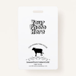 Tarjeta De Identificación Cow Farm Logo