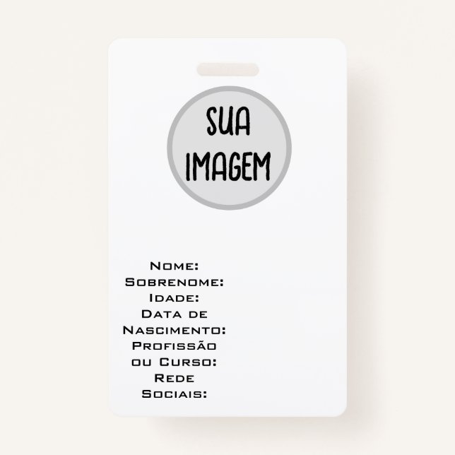 Tarjeta De Identificación Crachá da FBDS Shop Personalizável (Anverso)