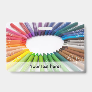 Tarjeta De Identificación Crayones de tiza coloridos