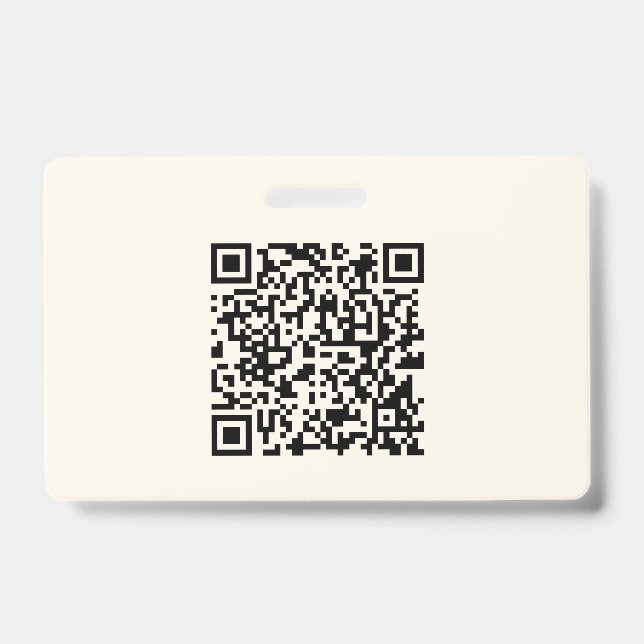 Tarjeta De Identificación Crea instantáneamente un código QR | Blanco desact (Parte frontal)