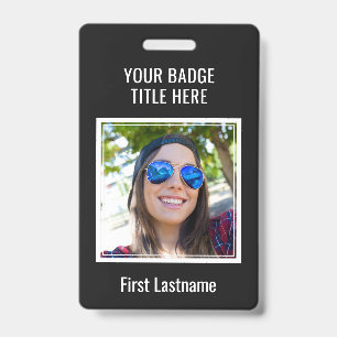 Tarjeta De Identificación Crea tu propia insignia de foto y texto
