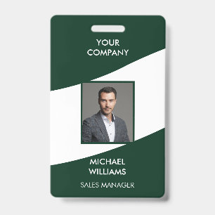 Tarjeta De Identificación Creador de Carnet Blanco Verde