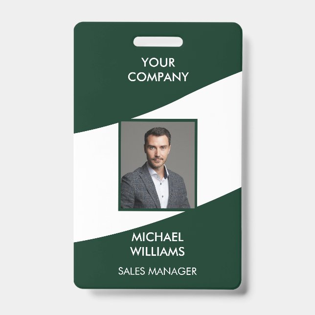 Tarjeta De Identificación Creador de Carnet Blanco Verde (Parte frontal)