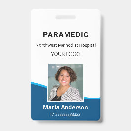 Tarjeta De Identificación Creador de Credencial de Empleado Profesional Azul
