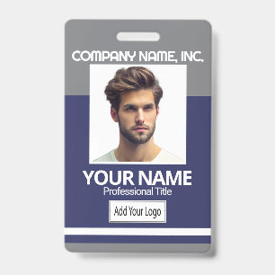 Tarjeta De Identificación Creador de Credenciales / Foto Escolar - Gris y Az