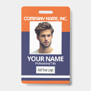 Tarjeta De Identificación Creador de Credenciales / Foto Escolar - Naranja y
