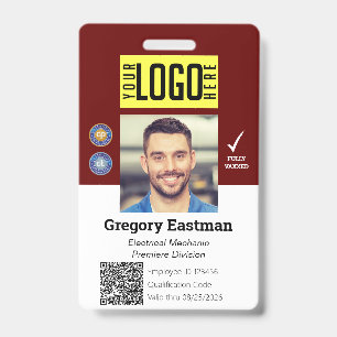 Tarjeta De Identificación Creador de identificaciones con código QR para emp