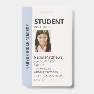 Tarjeta De Identificación Creador de Insignias de Identificación Escolares e