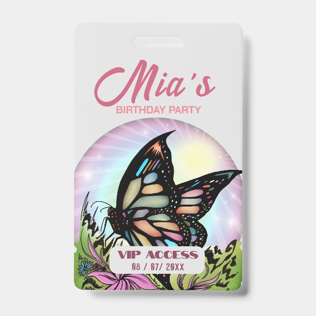 Tarjeta De Identificación Credencial de acceso VIP a la fiesta de cumpleaños (Parte frontal)