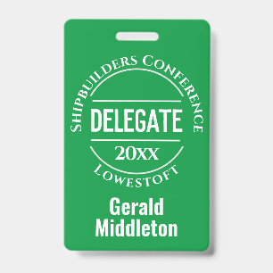 Tarjeta De Identificación Credencial de delegado de conferencia