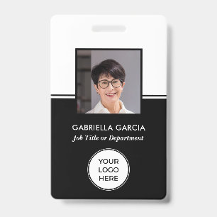 Tarjeta De Identificación Credencial de Empleado con Código QR de Logotipo N