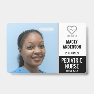 Tarjeta De Identificación Credencial de empleado de hospital con foto grande