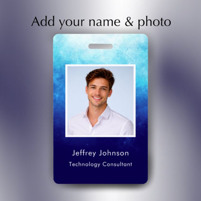 Tarjeta De Identificación Credencial de Empleado Personalizada Moderna Única (Personalize this unique cool photo ID badge. 
)
