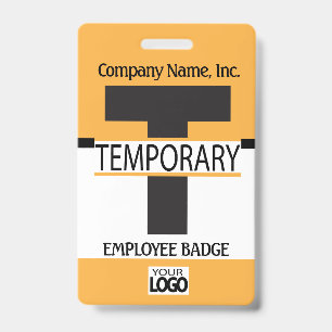 Tarjeta De Identificación Credencial de Empleado Temporal con su Logotipo - 