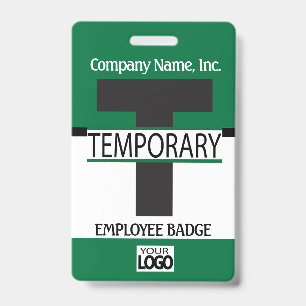 Tarjeta De Identificación Credencial de Empleado Temporal con su Logotipo - 