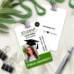 Tarjeta De Identificación Credencial de estudiante con foto Escuela Insignia