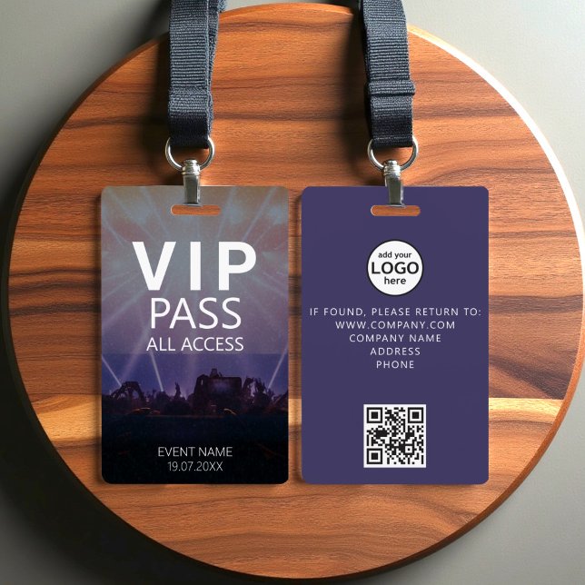 Tarjeta De Identificación Credencial de evento con código QR de acceso total (Subido por el creador)